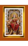Devi Mata Durga Golden Photo Frame - 10x14 Inches | Elegant Wooden Frame For Home, Office & Temple Decoration | Spiritual Wall & Table Decor And Gift Item (F9532)