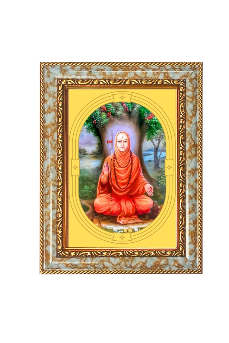 Shree Swami Samarth Maharaj Spiritual Guru Digital Photo In Designer Frame, Size 8x12 Inch | Hindu Religious Picture For Home Temple, Office & Gift | Wall Art & Pooja Decor (F10412)