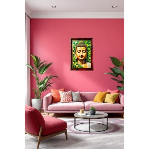 Lord Buddha Photo Frame For Wall & Table | 7x9 Inch Golden Cherry Finish | Decorative Lord Buddha Photo Frame For Home, Office & Pooja Room (F11388) Lord Buddha Photo Frame For Wall & Table | 7x9 Inch Golden Cherry Finish | Decorative Lord Buddha Photo Frame For Home, Office & Pooja Room (F11388)