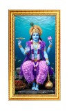 Lord Vishnu Digital Golden Color Photo Frame | Hindu Religious Wall Decor | 8x15 Inches - Inspirational Wall Art For Office, Home Decor - Ideal Spiritual Gift (F10226)