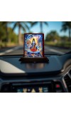 Car Desk/Table Top Lord Shiva Wooden Photo Stand 3x4 Inches, Compact & Stylish Spiritual Display For Car, Home & Office (Pack Of 1) (F14285)