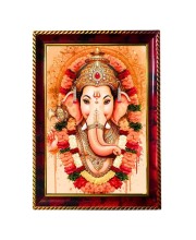 Lord Vinayaka Photo Frame For Wall & Table | 7x9 Inch Golden Cherry Finish | Decorative Lord Vinayaka Photo Frame For Home, Office & Pooja Room (F11676)