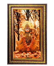 Lord Hanuman Digital Golden Balck Color Photo Frame | Hindu Religious Wall Decor | 10x16 Inches - Inspirational Wall Art For Office, Home Decor - Ideal Spiritual Gift (F16565)