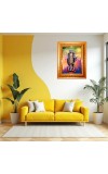 Maa Kaali Golden Designer Photo Frame | 18x22 Inch Religious Wall Hanging Frame For Home & Office Decoration | Hindu Deity Spiritual Gift Item