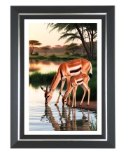 Deer Photo Wall & Table Frame | 10x14 Inch Black Designer | Perfect For Gifting & Home Decor (F9644)