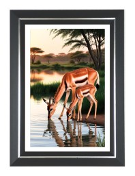 Deer Photo Wall & Table Frame | 10x14 Inch Black Designer | Perfect For Gifting & Home Decor (F9644)