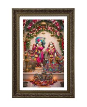 Divine Radha Krishna Big Photo Frame - 20x28 Inches For Home,Temple & Office Decoration (F10743)
