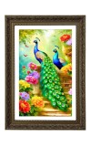 Two Peacock Big Photo Frame - 20x28 Inches For Home,Temple & Office Decoration (F10752)