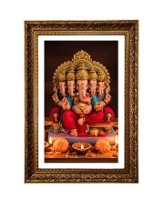 Lord Panchamukhi Ganesh Big Photo Frame - 20x28 Inches For Home,Temple & Office Decoration (F11137)
