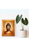 Lord Buddha Golden Designer Photo Frame | 10x14 Inch Religious Wall Hanging Frame For Home & Office Decoration | Hindu Deity Spiritual Gift Item