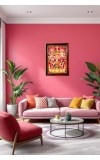 Lakshmi, Ganesha, And Saraswati Photo Frame For Wall & Table | 7x9 Inch Golden Cherry Finish | Decorative Lakshmi, Ganesha, And Saraswati Photo Frame For Home, Office & Pooja Room (F11311)