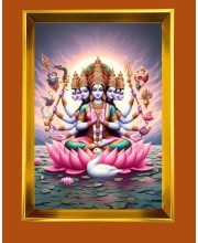 Golden Photo Frame - 10x14 Inches | Elegant Wooden Frame For Home, Office & Temple Decoration | Spiritual Wall & Table Decor and Gift Item