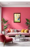 Lord Krishna Photo Frame For Wall & Table | 7x9 Inch Golden Cherry Finish | Decorative Lord Krishna Photo Frame For Home, Office & Pooja Room (F11392)