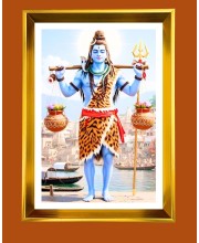 Golden Photo Frame - 10x14 Inches | Elegant Wooden Frame For Home, Office & Temple Decoration | Spiritual Wall & Table Decor and Gift Item