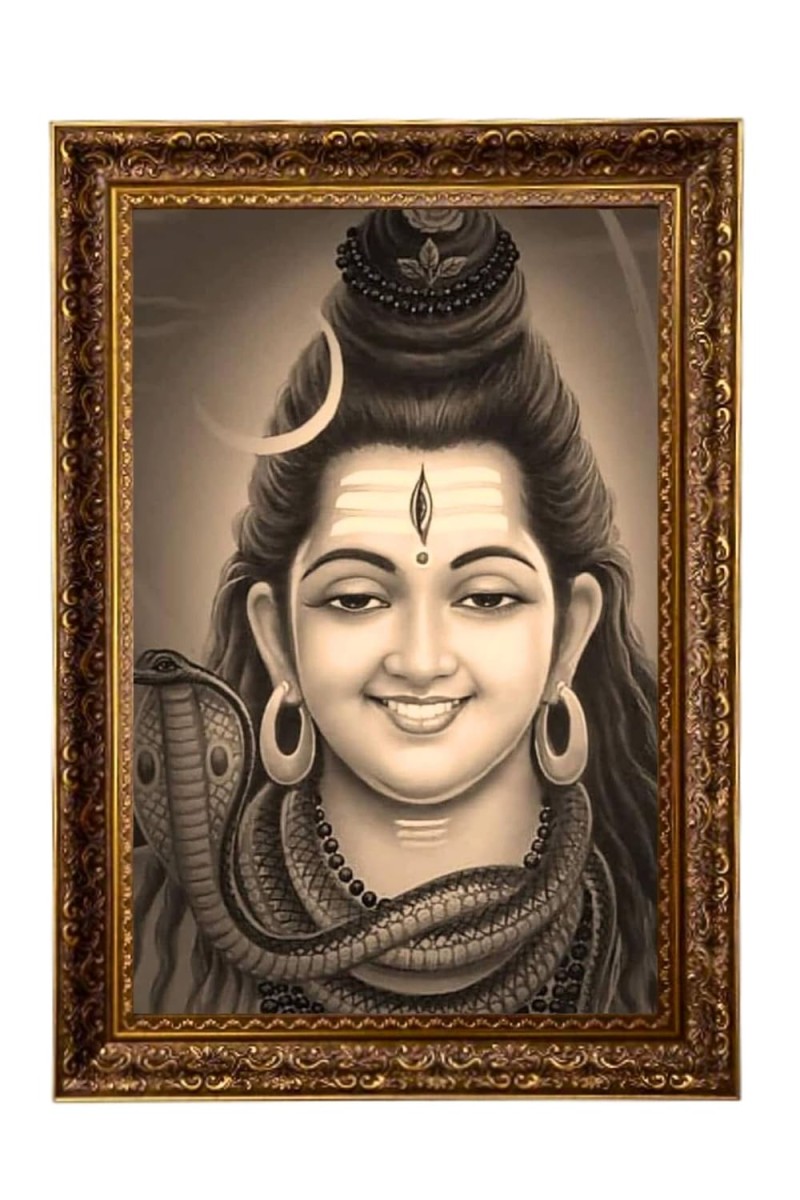 Lord Mahadev Big Photo Frame - 20x28 Inches For Home,Temple & Office Decoration (F11291)