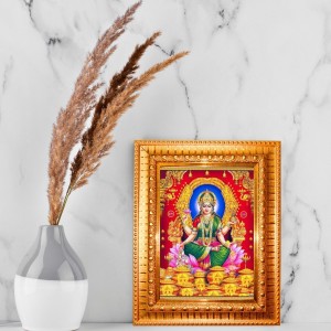Maa Lakshmi Golden Designer Photo Frame | 12x16 Inch Religious Wall Hanging Frame For Home, Office Decoration and Spiritual Gift Item Maa Lakshmi Golden Designer Photo Frame | 12x16 Inch Religious Wall Hanging Frame For Home, Office Decoration and Spiritual Gift Item