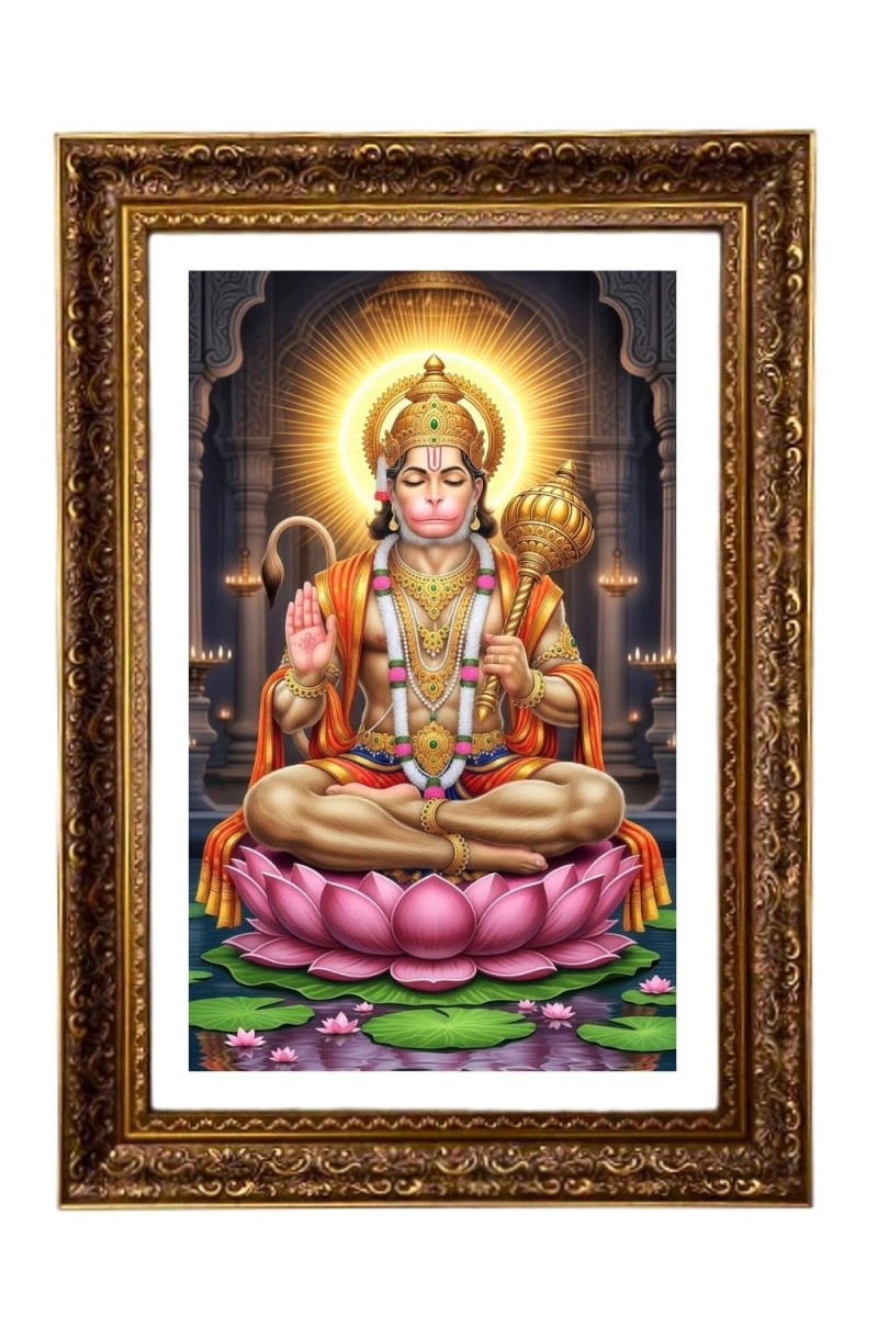 Lord Hanuman Big Photo Frame - 20x28 Inches For Home,Temple & Office Decoration (F11190)