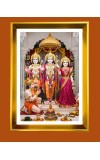 Lord Ram,sita,Lakhsman And Hanuman Golden Photo Frame - 10x14 Inches | Elegant Wooden Frame For Home, Office & Temple Decoration | Spiritual Wall & Table Decor And Gift Item (F9878)
