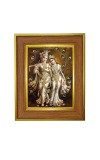 Divine Radha Krishna Photo Frame 12x16 Inches-Brown Wooden Frame For Home, Office & Temple Decoration And Gifting (F6413)
