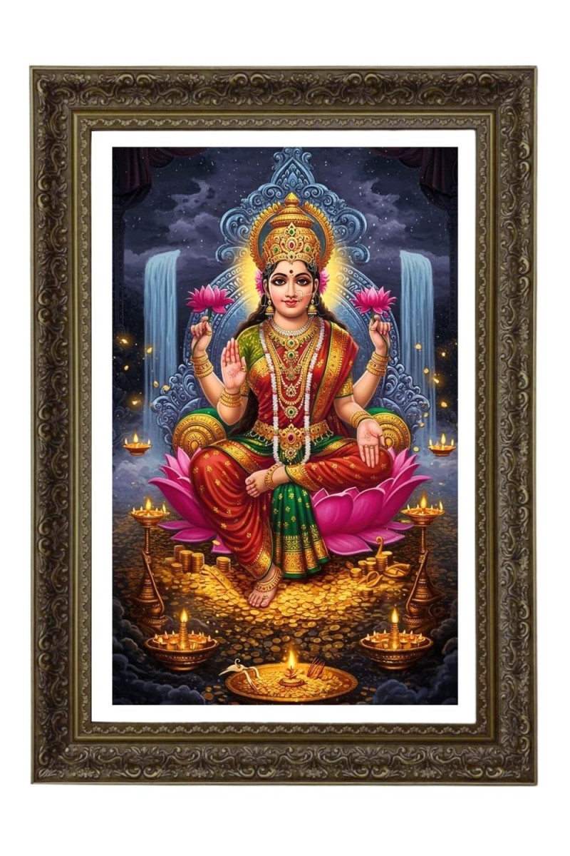 Maa Laxmi Big Photo Frame - 20x28 Inches For Home,Temple & Office Decoration (F11026)