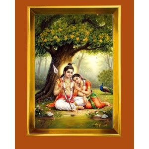 Lord Ram And Sita Golden Photo Frame - 16x20 Inches | Elegant Wooden Frame For Home, Office & Temple Decoration | Spiritual Wall & Table Decor And Gift Item (F9791) Lord Ram And Sita Golden Photo Frame - 16x20 Inches | Elegant Wooden Frame For Home, Office & Temple Decoration | Spiritual Wall & Table Decor And Gift Item (F9791)