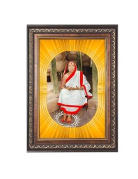 Maa Sarada Spiritual Guru Digital Photo In Designer Frame, Size 16x20 Inch | Hindu Religious Picture For Home Temple, Office & Gift | Wall Art & Pooja Decor (F10479)