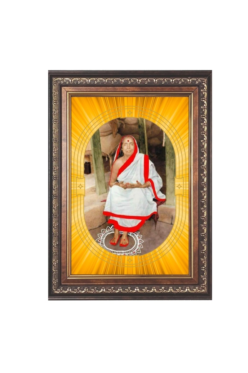 Maa Sarada Spiritual Guru Digital Photo In Designer Frame, Size 8x12 Inch | Hindu Religious Picture For Home Temple, Office & Gift | Wall Art & Pooja Decor (F10479)