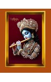 Golden Photo Frame - 10x14 Inches | Elegant Wooden Frame For Home, Office & Temple Decoration | Spiritual Wall & Table Decor and Gift Item