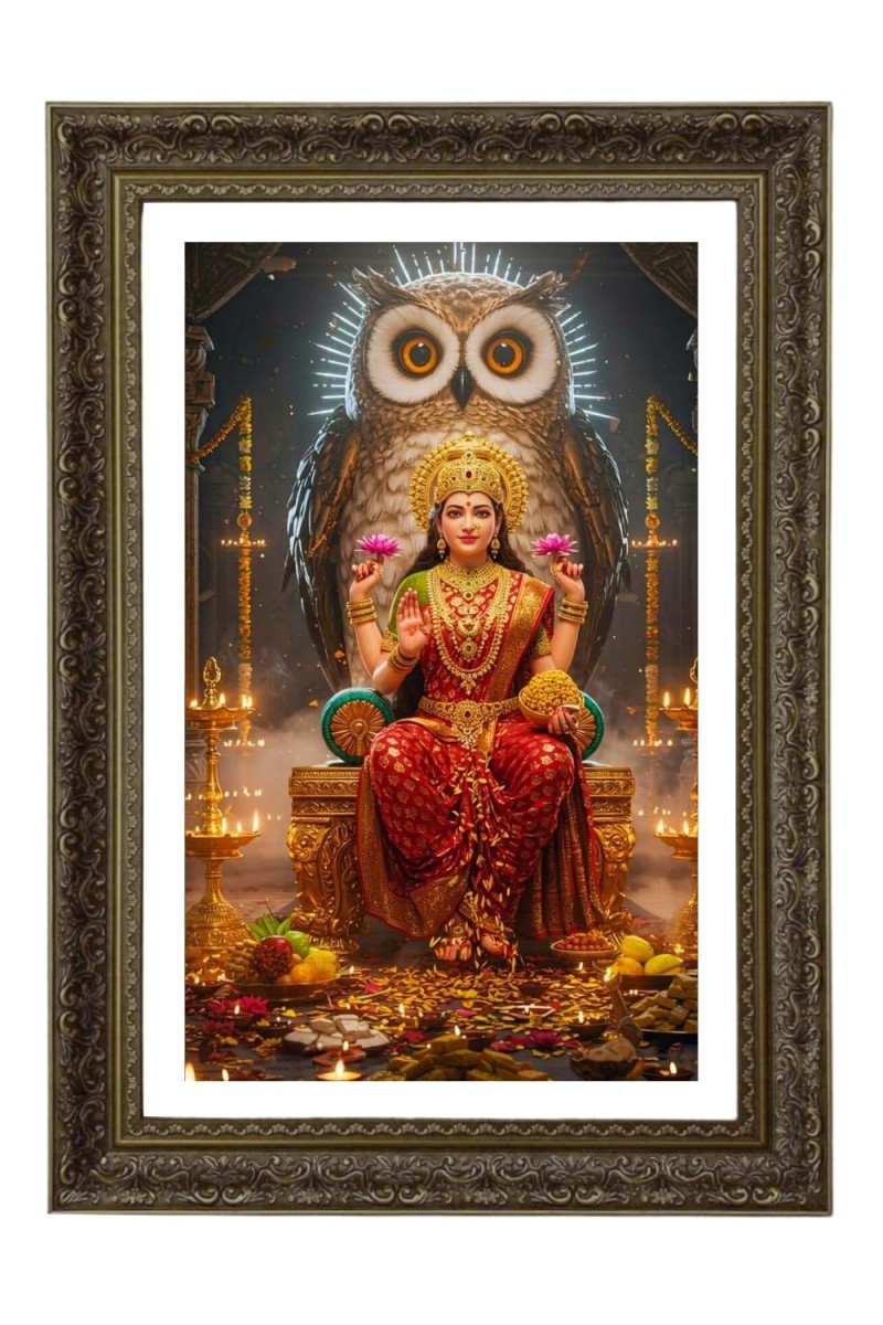 Maa Laxmi Big Photo Frame - 20x28 Inches For Home,Temple & Office Decoration (F10715)