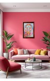 Lord Ram Sita Laxman Hanuma Photo Frame For Wall & Table | 7x9 Inch Golden Cherry Finish | Decorative Lord Ram Sita Laxman Hanuma Photo Frame For Home, Office & Pooja Room (F11810)
