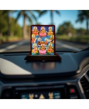 Car Desk/Table Top Ashta Lakshmi Wooden Photo Stand 3x4 Inches, Compact & Stylish Spiritual Display For Car, Home & Office (Pack Of 1) (F14278)