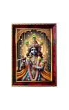 God Sri Krishna Photo Frame For Wall & Table | 7x9 Inch Golden Cherry Finish | Decorative God Sri Krishna Photo Frame For Home, Office & Pooja Room (F11427)