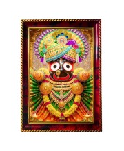 Lord Jagannath Photo Frame For Wall & Table | 7x9 Inch Golden Cherry Finish | Decorative Lord Jagannath Photo Frame For Home, Office & Pooja Room (F11319)