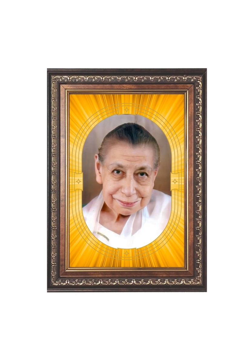 Mirra Alfassa Spiritual Guru Digital Photo In Designer Frame, Size 10x16 Inch | Hindu Religious Picture For Home Temple, Office & Gift | Wall Art & Pooja Decor (F10472)