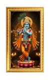 Little Krishna Digital Golden Color Photo Frame | Hindu Religious Wall Decor | 8x15 Inches - Inspirational Wall Art For Office, Home Decor - Ideal Spiritual Gift (F10280)