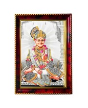 Swaminarayan Photo Frame For Wall & Table | 7x9 Inch Golden Cherry Finish | Decorative Swaminarayan Photo Frame For Home, Office & Pooja Room (F11432)