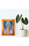 Lord Vishnu Golden Designer Photo Frame | 12x16 Inch Religious Wall Hanging Frame For Home & Office Decoration | Hindu Deity Spiritual Gift Item