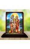 Car Desk/Table Top Lord Hanuman Rama Sita Wooden Photo Stand 3x4 Inches, Compact & Stylish Spiritual Display For Car, Home & Office (Pack Of 1) (F14287)