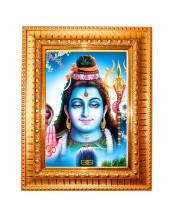 Baby Krishna Golden Designer Photo Frame | 18x22 Inch Religious Wall Hanging Frame For Home, Office Decoration and Spiritual Gift Item (M3)