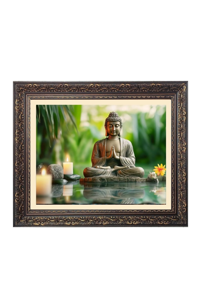Lord buddha Big Photo Frame - 18x22 Inches for Home,Temple & Office Decoration