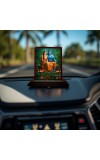 Car Desk/Table Top Lord Rama And Sita Wooden Photo Stand 3x4 Inches, Compact & Stylish Spiritual Display For Car, Home & Office (Pack Of 1) (F14331)