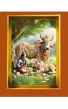 Golden Photo Frame - 10x14 Inches | Elegant Wooden Frame For Home, Office & Temple Decoration | Spiritual Wall & Table Decor and Gift Item