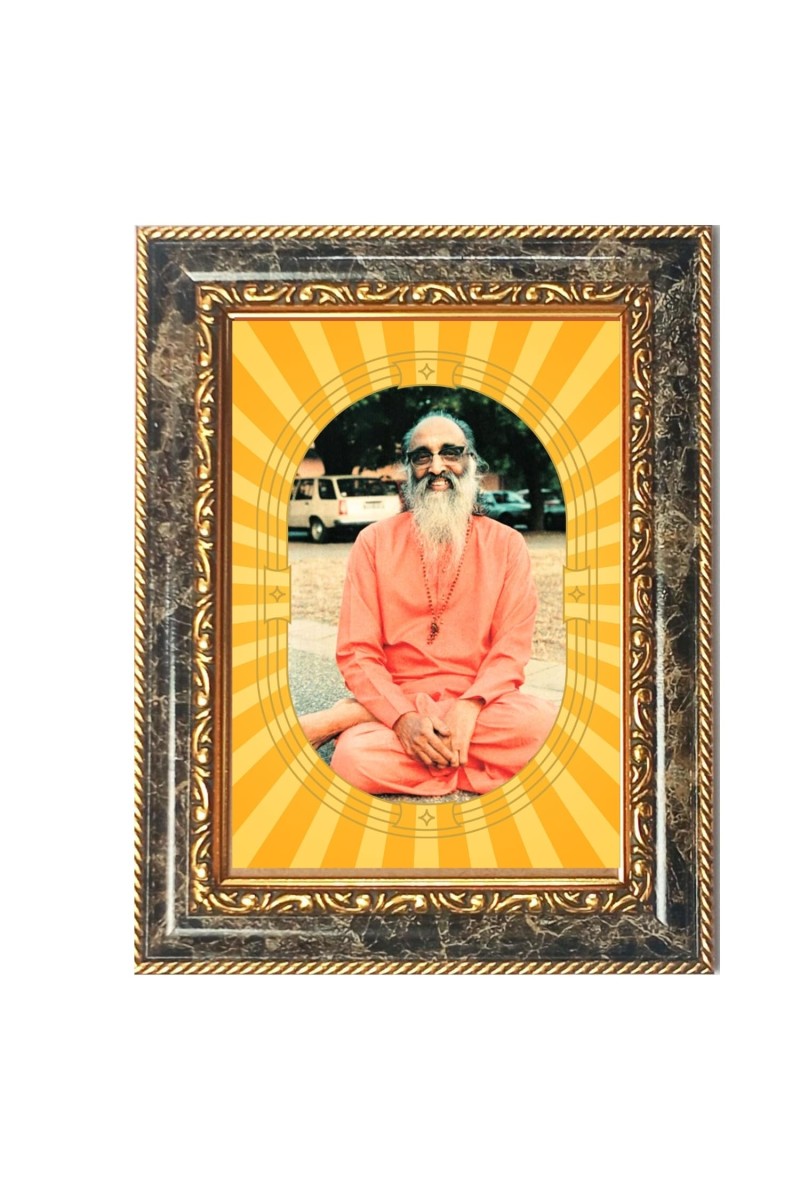 Swami Chinmayananda Spiritual Guru Digital Photo In Designer Frame, Size 8x12 Inch | Hindu Religious Picture For Home Temple, Office & Gift | Wall Art & Pooja Decor (F10432)