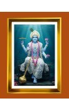 Lord Vishnu Golden Photo Frame - 16x20 Inches | Elegant Wooden Frame For Home, Office & Temple Decoration | Spiritual Wall & Table Decor And Gift Item (F9441)