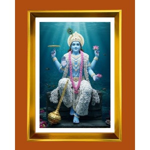 Lord Vishnu Golden Photo Frame - 12x16 Inches | Elegant Wooden Frame For Home, Office & Temple Decoration | Spiritual Wall & Table Decor And Gift Item (F9441) Lord Vishnu Golden Photo Frame - 12x16 Inches | Elegant Wooden Frame For Home, Office & Temple Decoration | Spiritual Wall & Table Decor And Gift Item (F9441)