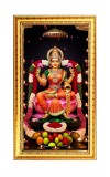 Mata Lakhsmi Digital Golden Color Photo Frame | Hindu Religious Wall Decor | 10x17 Inches - Inspirational Wall Art For Office, Home Decor - Ideal Spiritual Gift (F10239)