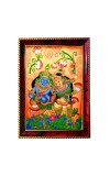Radha Krishna Art Photo Frame For Wall & Table | 7x9 Inch Golden Cherry Finish | Decorative Radha Krishna Art Photo Frame For Home, Office & Pooja Room (F11384)