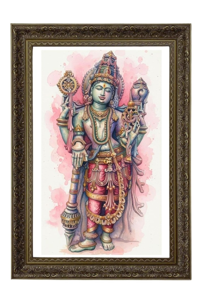 Lord Vishnu Big Photo Frame - 20x28 Inches For Home,Temple & Office Decoration (F10654)