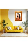 Lord Ganesha Golden Designer Photo Frame | 16x20 Inch Religious Wall Hanging Frame For Home, Office Decoration and Spiritual Gift Item (M2)