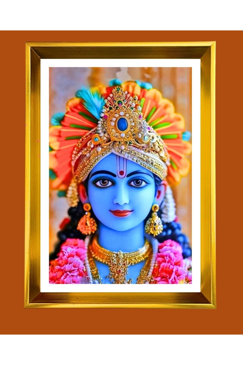 Golden Photo Frame - 10x14 Inches | Elegant Wooden Frame For Home, Office & Temple Decoration | Spiritual Wall & Table Decor and Gift Item